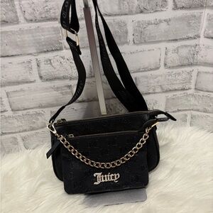 Juicy Couture Black Crossbody Bag with Chain Detail